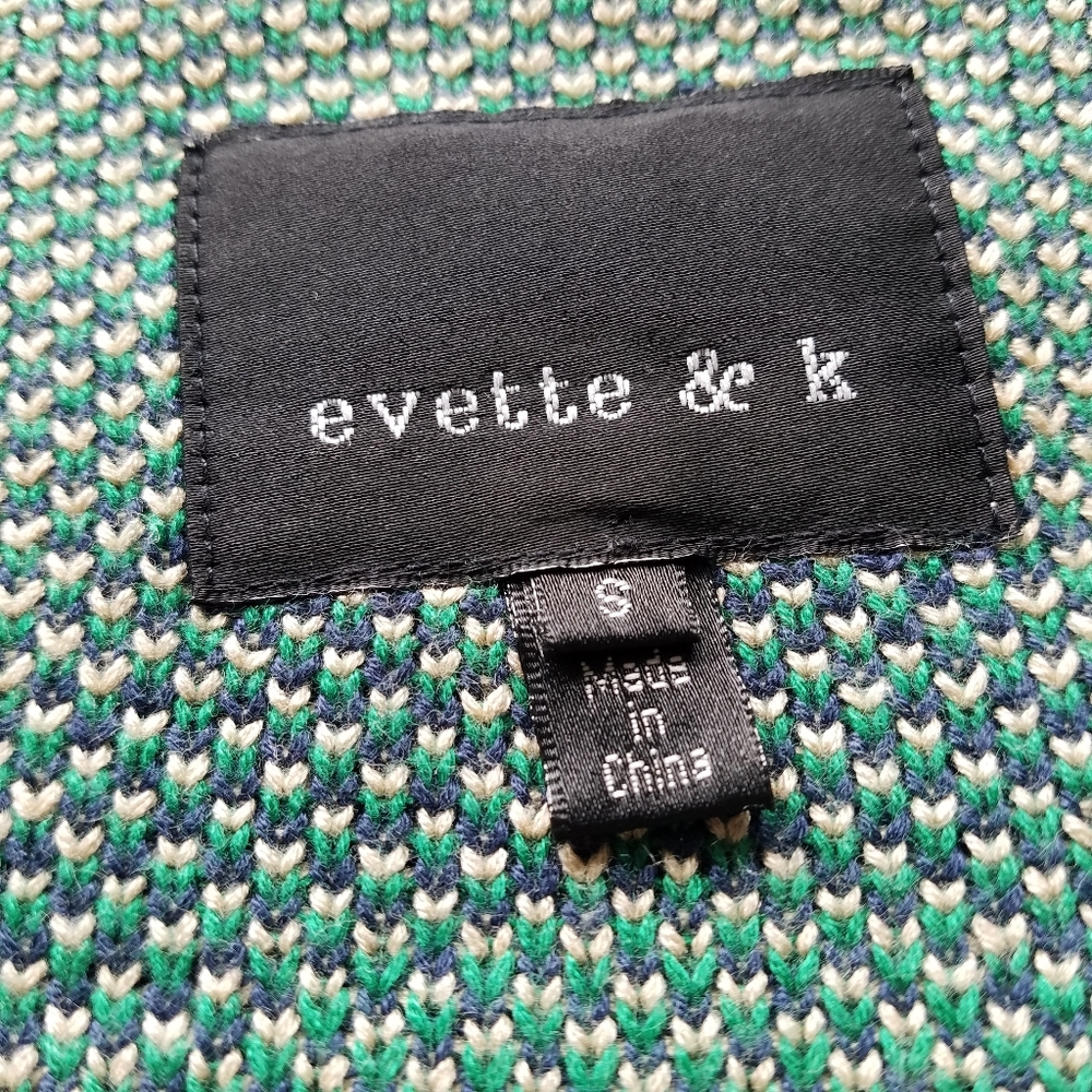 evette & k vintage inspired sweater black chambray button up military jacket sm - Picture 2 of 6